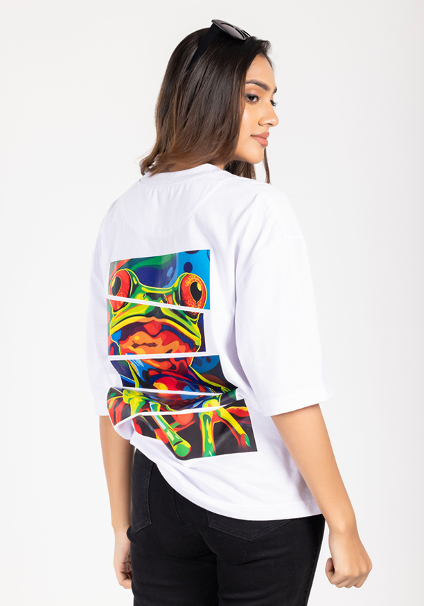 PRINTED FROG WHITE T SHIRT